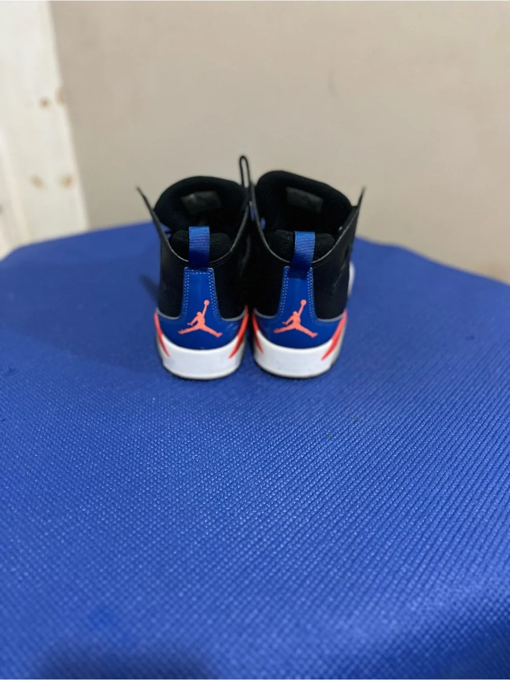Jordan Kids Black and Blue High-Top Sneakers